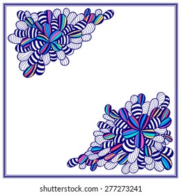 Abstract vector floral ornamental border. Lace pattern design. Vector ornamental border frame. Decor for your design, lace ornament. Marine background