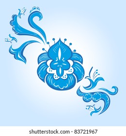abstract vector floral pattern element