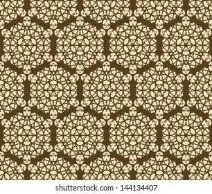 Abstract vector floral pattern with hearts.