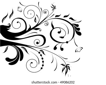 abstract vector floral postcard