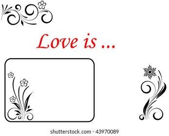 abstract vector floral postcard with flowers
