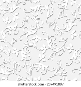 Abstract vector floral seamless pattern. Backround with paper flowers. Can be used for cards, invitations, fabrics, wallpapers, scrap-booking, ornamental template for design and decoration, etc