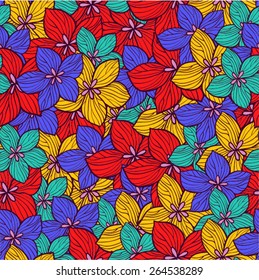 Abstract vector floral seamless pattern.