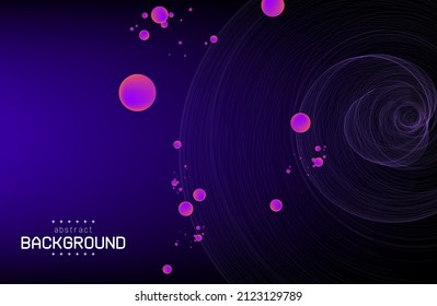 abstract vector floting sphere and flowline in violet background canbeuse for presentation template technology advertisement decorative wallpaper