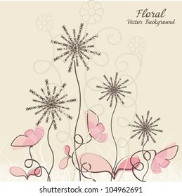 Abstract vector flower background