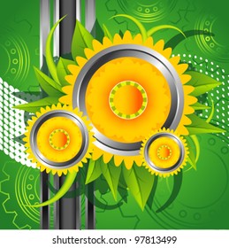Abstract vector flower background