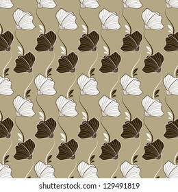 abstract vector flower background with butterfly