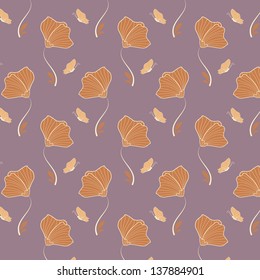 abstract vector flower background with butterfly