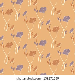abstract vector flower background with butterfly