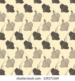 abstract vector flower background with butterfly