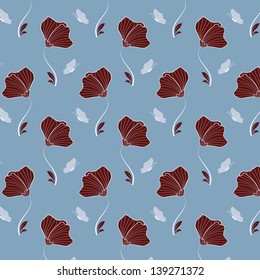 abstract vector flower background with butterfly