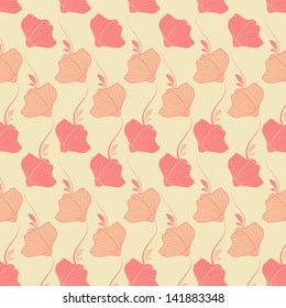abstract vector flower background with butterfly