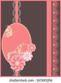 abstract vector flower background with butterfly. invitation card