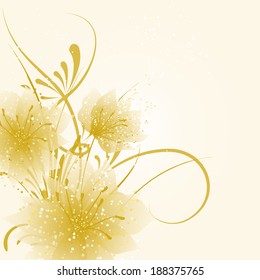 abstract vector flower background with butterfly