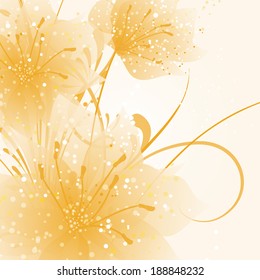 abstract vector flower background with butterfly