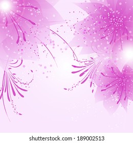 abstract vector flower background with butterfly