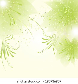 abstract vector flower background with butterfly