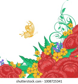 Abstract vector flower background. Flower invitation, save the date card template, abstract elegant pattern vector design editable. Floral design