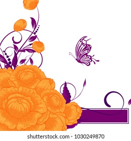 Abstract vector flower background. Flower invitation, save the date card template, abstract elegant pattern vector design editable. Floral design