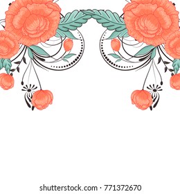 Abstract vector flower background. Flower invitation, save the date card template, abstract elegant pattern vector design editable. Floral design
