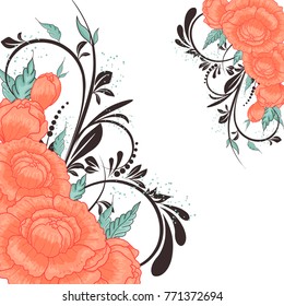 Abstract vector flower background. Flower invitation, save the date card template, abstract elegant pattern vector design editable. Floral design
