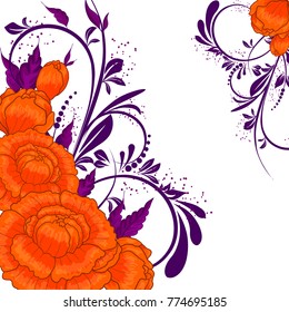 Abstract vector flower background. Flower invitation, save the date card template, abstract elegant pattern vector design editable. Floral design