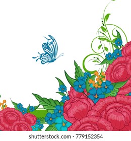 Abstract vector flower background. Flower invitation, save the date card template, abstract elegant pattern vector design editable. Floral design