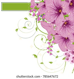 Abstract vector flower background. Flower invitation, save the date card template, abstract elegant pattern vector design editable. Floral design