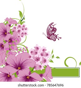 Abstract vector flower background. Flower invitation, save the date card template, abstract elegant pattern vector design editable. Floral design
