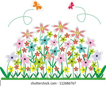 Abstract vector. Flower bed.Editable and scalable vector