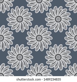 Abstract vector flower circle on grey background
