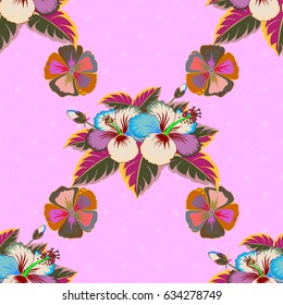 Abstract vector flower design. Floral watercolor effect. Textile print for bed linen, jacket, package design, fabric and fashion concepts. Varicolored background.