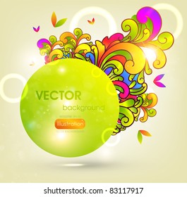 Abstract vector flower element for design.