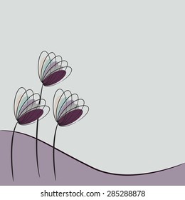 abstract vector flower pattern label