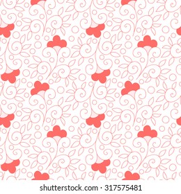 Abstract vector flower seamless pattern. Cute doodle floral background. 