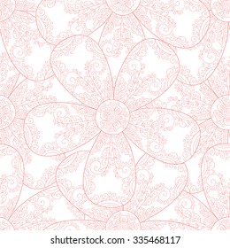 Abstract vector flower seamless pattern. Cute pink wedding background.