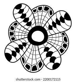 Resumen de dibujo de flores vectoriales dibujado a mano.