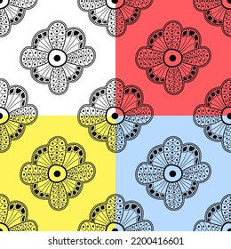 Resumen de boceto de flores vectoriales de dibujos a mano dibujado a mano sin fisuras fondo.
