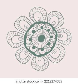 Resumen de dibujo de flores vectoriales dibujado a mano.