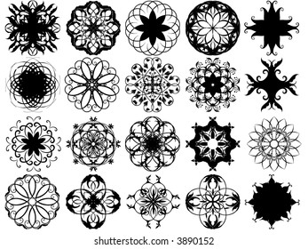 abstract vector flowers