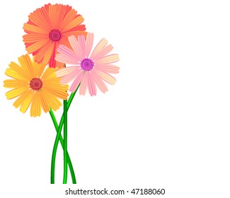 Abstract vector flowers.