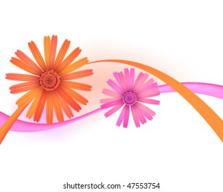 Abstract vector flowers.