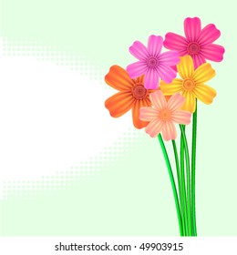 Abstract vector flowers.