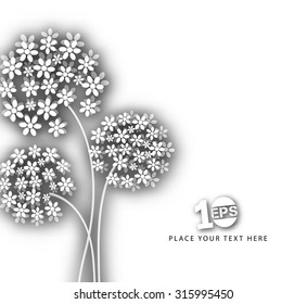 Abstract vector flowers background with place for your text