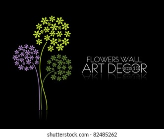 abstract vector flowers background with place for your text