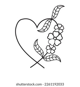 abstract vector flowers coloring page