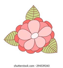 Abstract vector flowers. Cute doodle flowers.
