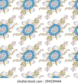 Abstract vector flowers. Cute doodle flowers.