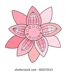 Abstract vector flowers. Cute doodle flower.