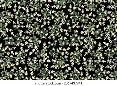 abstract vector flowers full arrangement, all over design with solid background for textile printing factory